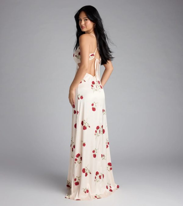 Madeline Floral Strappy Back A-Line Formal Dress - Image 2