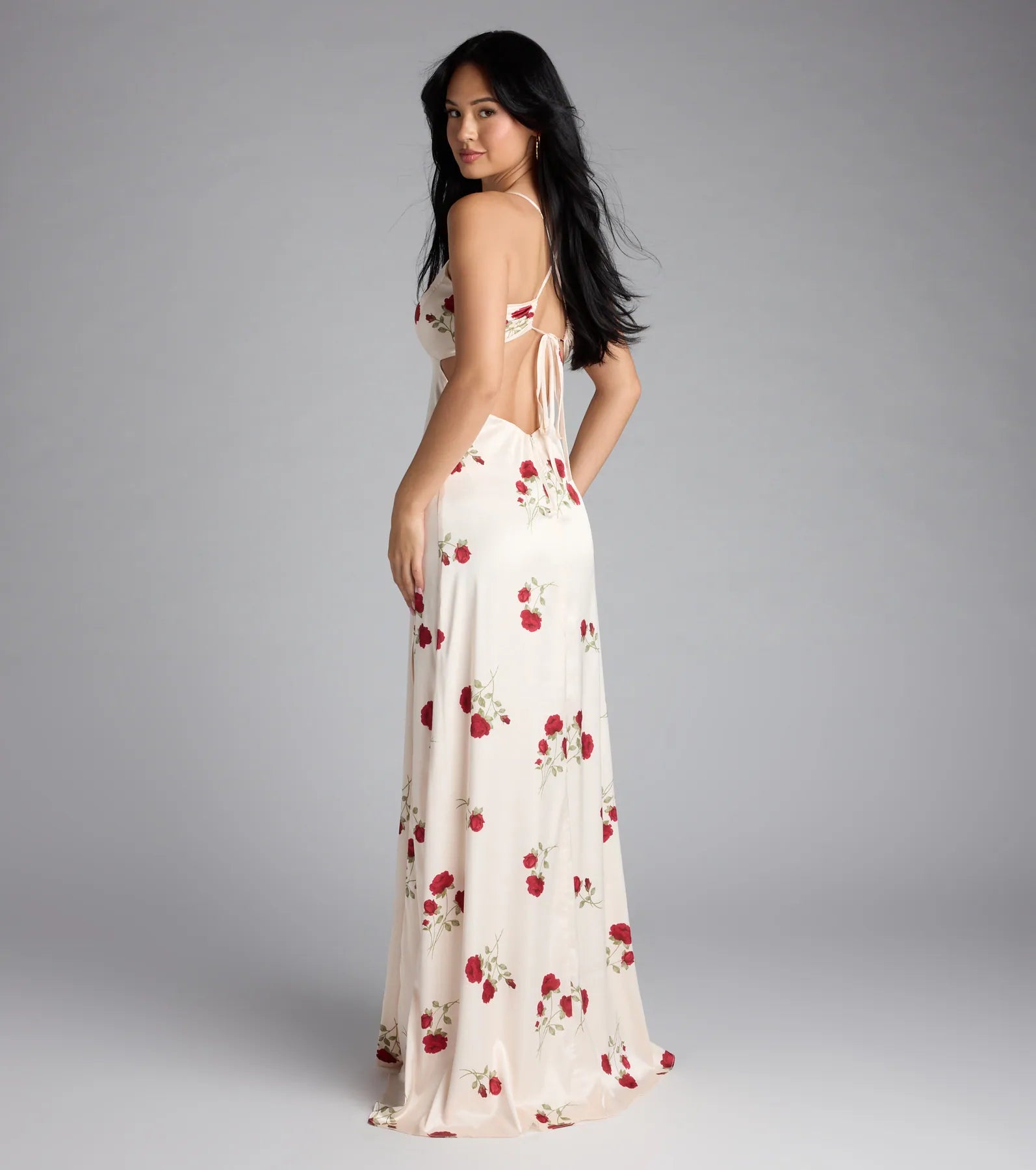 Madeline Floral Strappy Back A-Line Formal Dress - Image 2