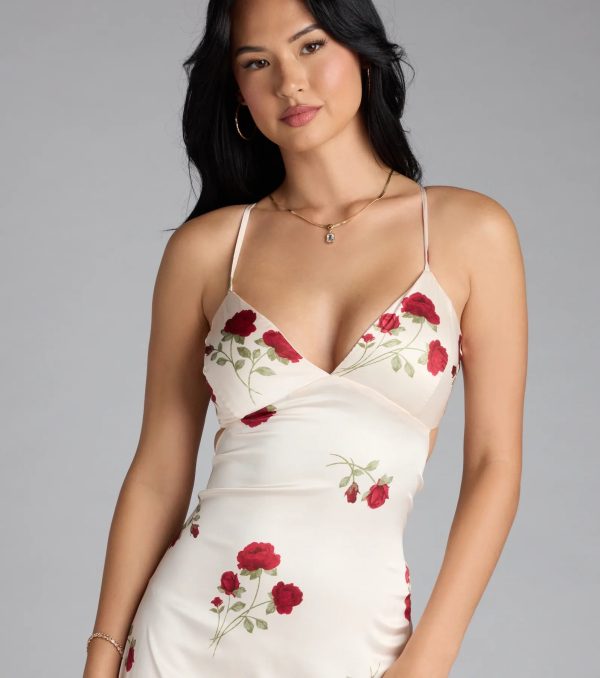 Madeline Floral Strappy Back A-Line Formal Dress - Image 3