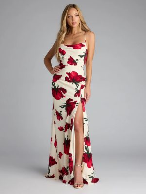 Rowyn Floral Lace-Up Mermaid Formal Dress