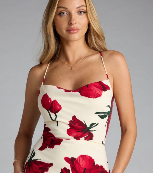 Rowyn Floral Lace-Up Mermaid Formal Dress - Image 3