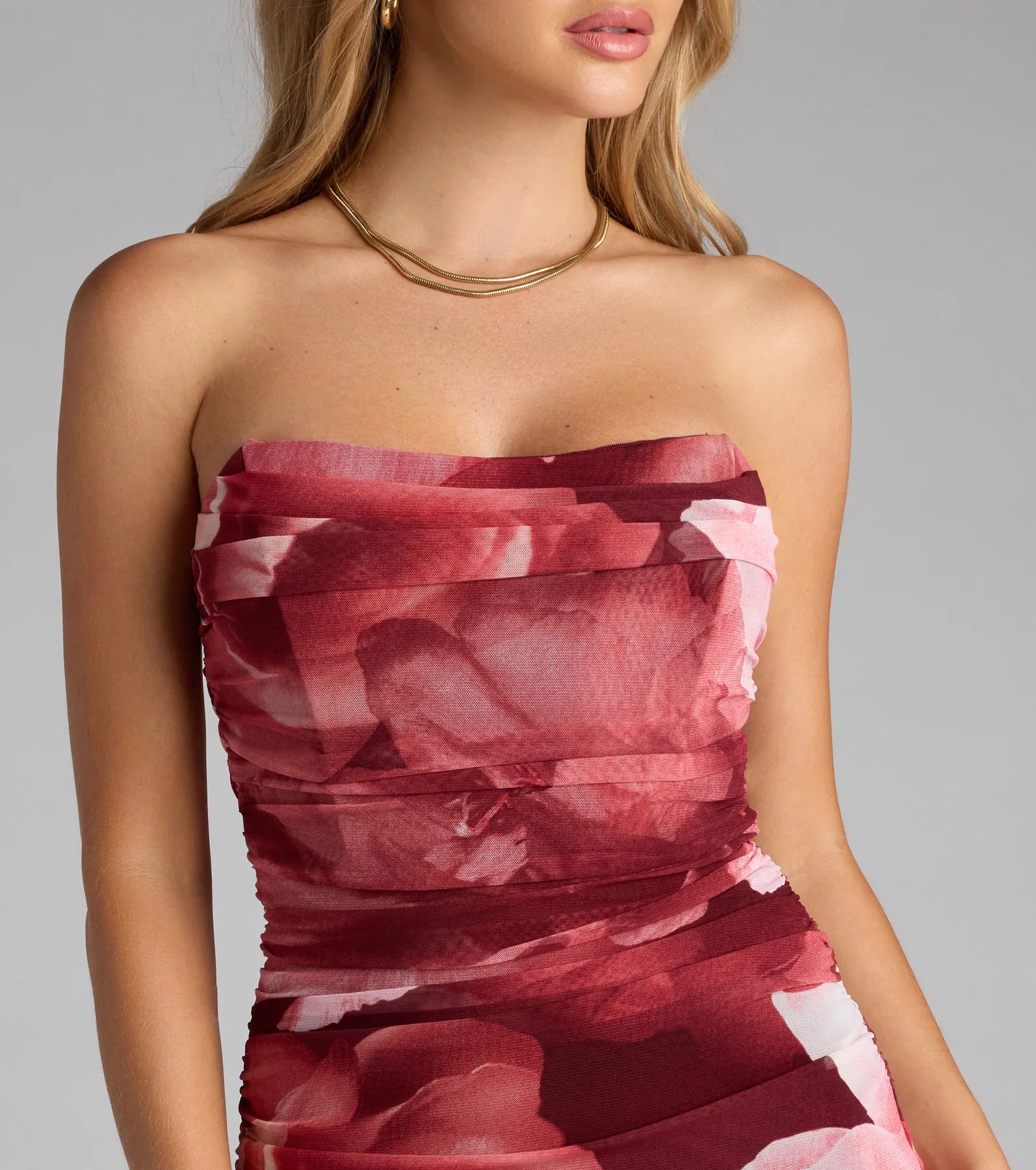 Danielle Floral Strapless Mermaid Formal Dress - Image 3