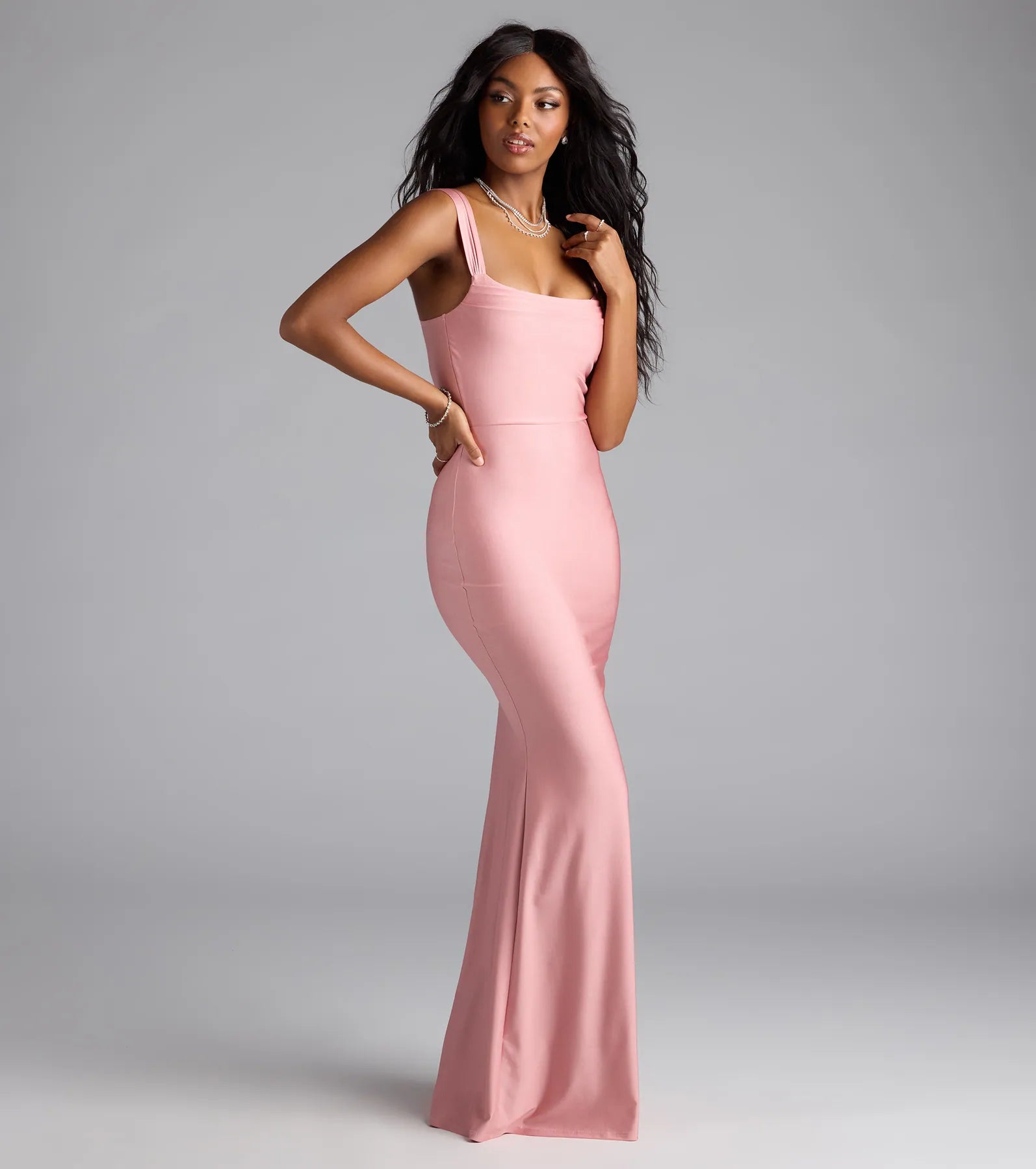 Abby Cowl Neck Mermaid Formal Dress - Image 4