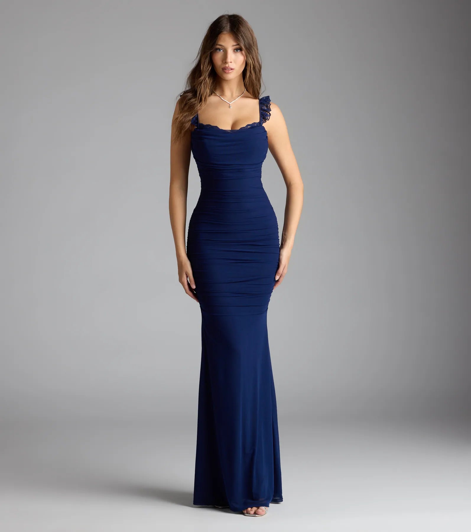 Morgana Lace-Up Ruched Mermaid Dress - Image 6