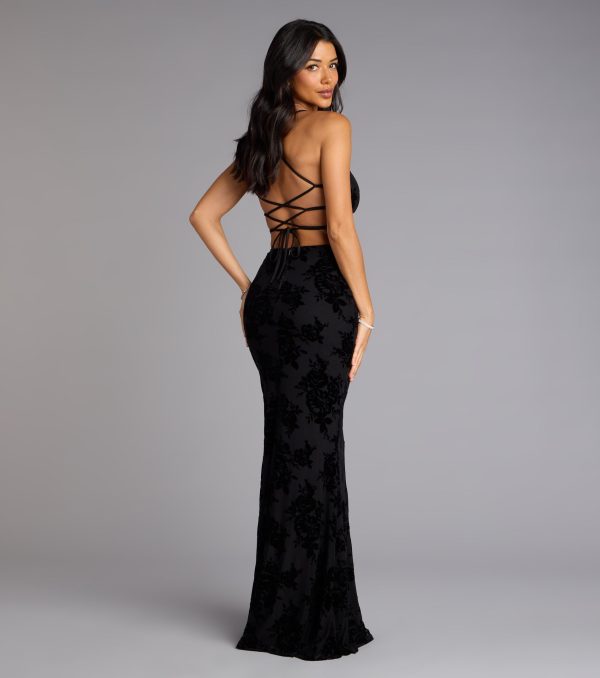 Bethany Lace-Up Mesh Mermaid Formal Dress - Image 2