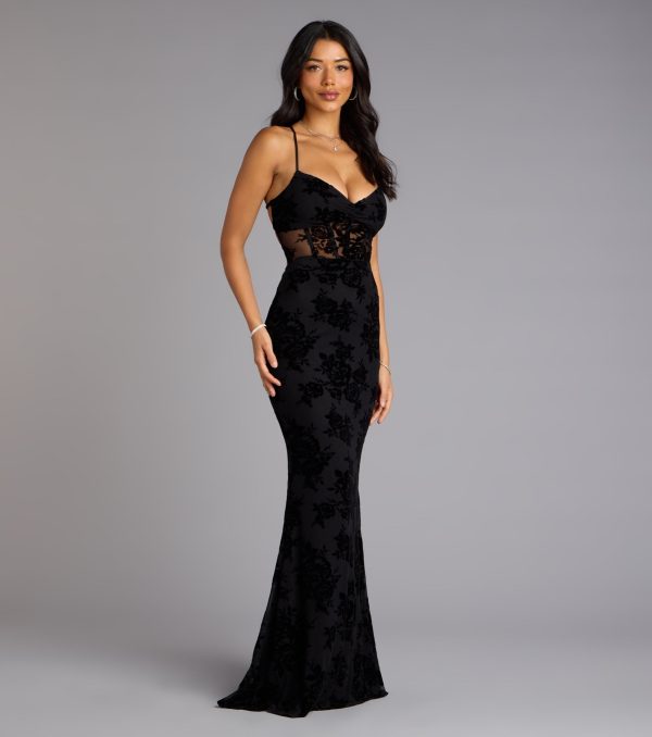 Bethany Lace-Up Mesh Mermaid Formal Dress - Image 4
