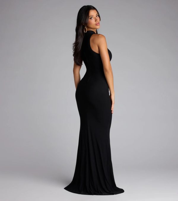 Katherine Mock Neck Cutout Mermaid Formal Dress - Image 2
