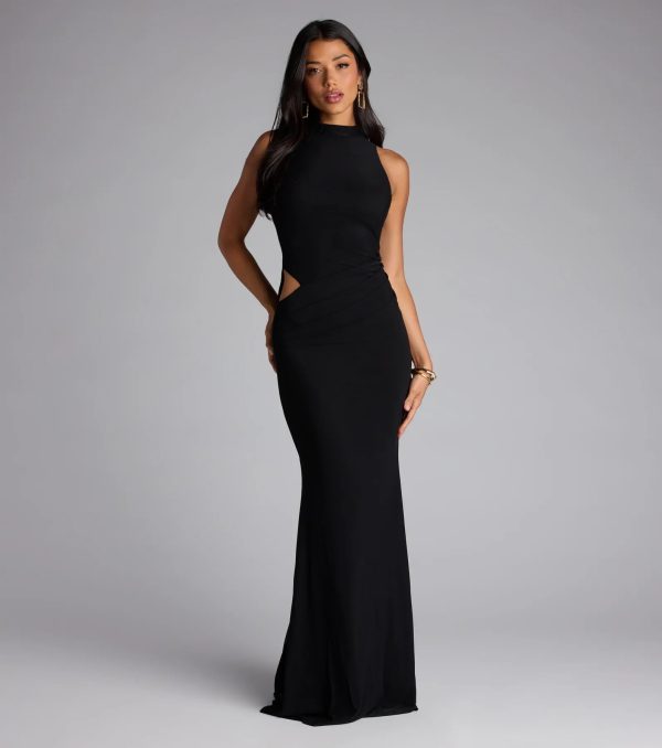 Katherine Mock Neck Cutout Mermaid Formal Dress - Image 4