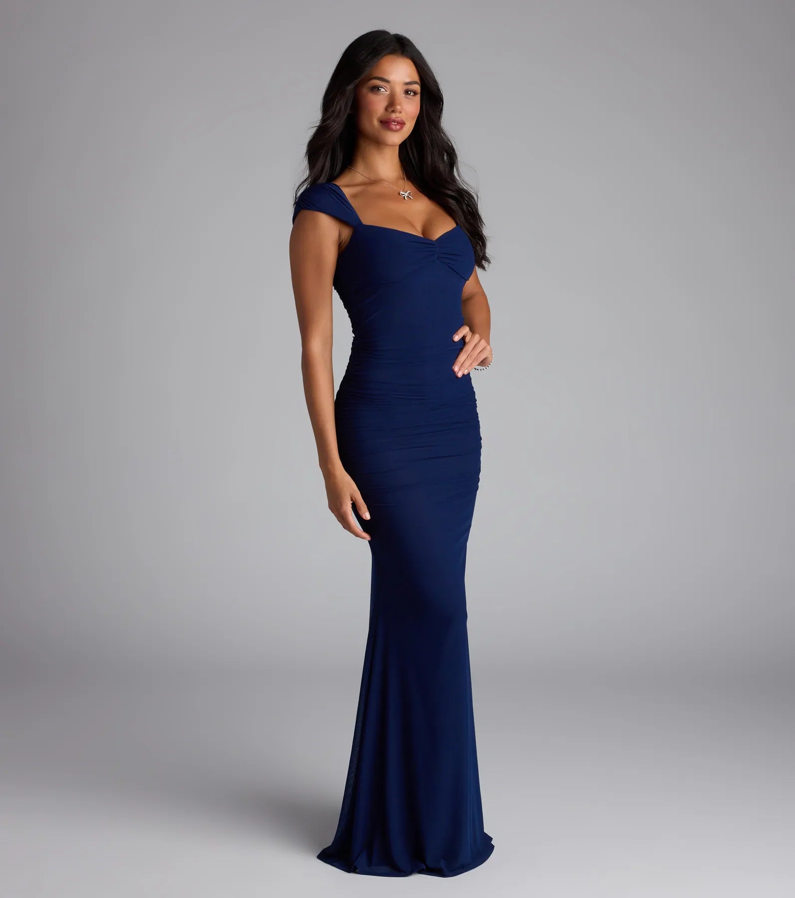 Camren Lace-Up Mermaid Mesh Formal Dress - Image 4