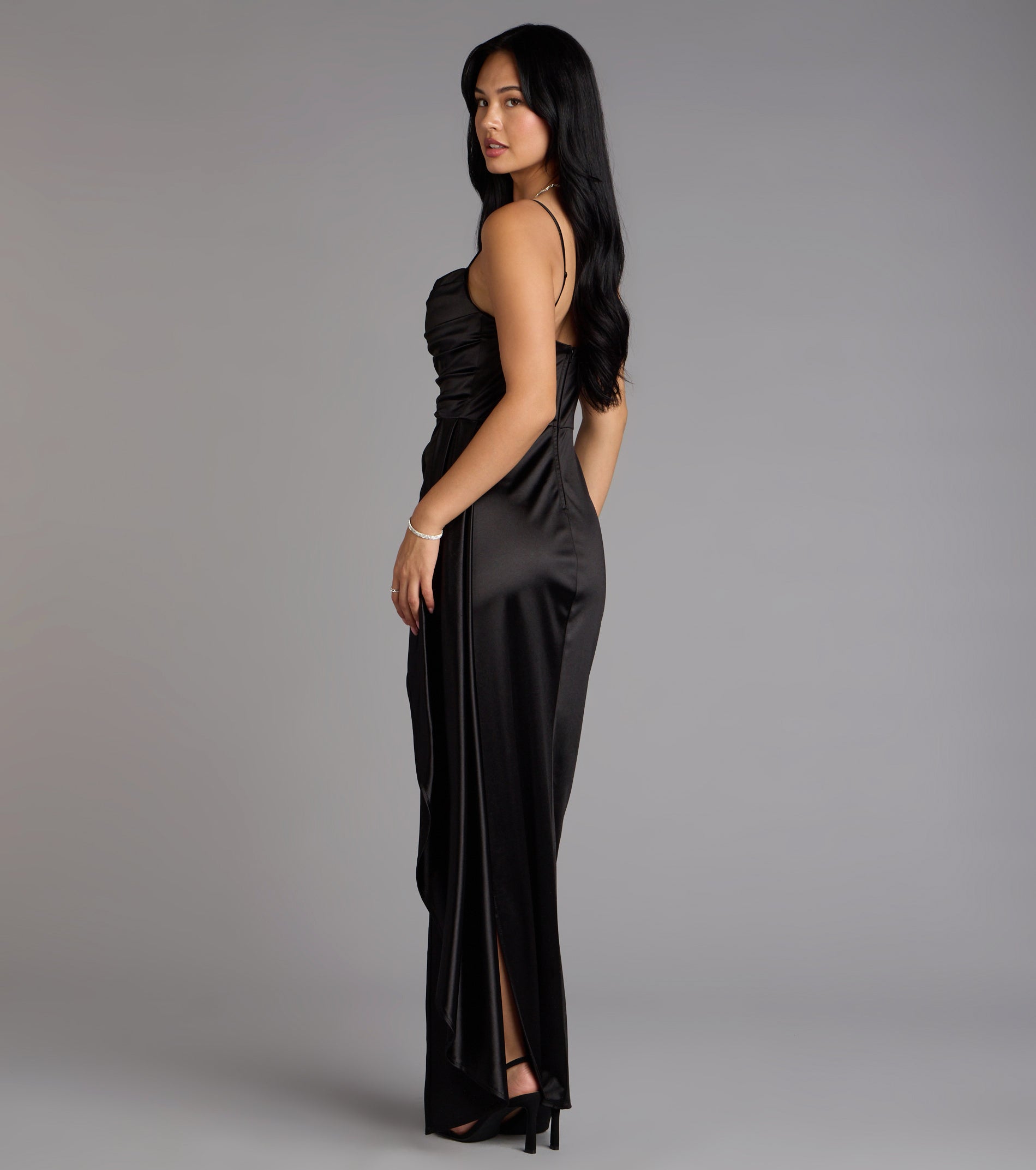 Danika Satin Mermaid Sash Formal Dress - Image 2