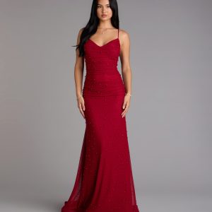 Adrianna Faux Pearl Mermaid Formal Dress