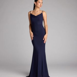 Meara Backless Mesh Mermaid Dress
