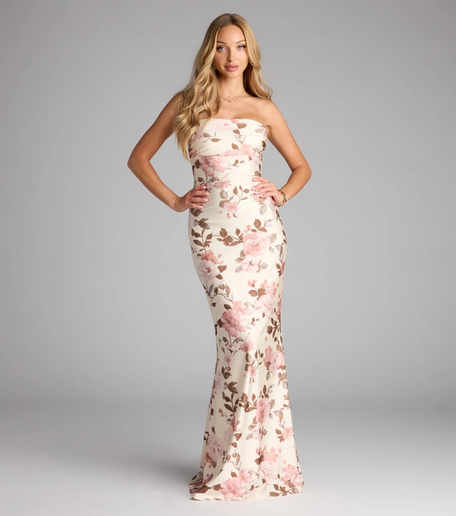 Eileen Floral Strapless Mermaid Formal Dress - Image 4