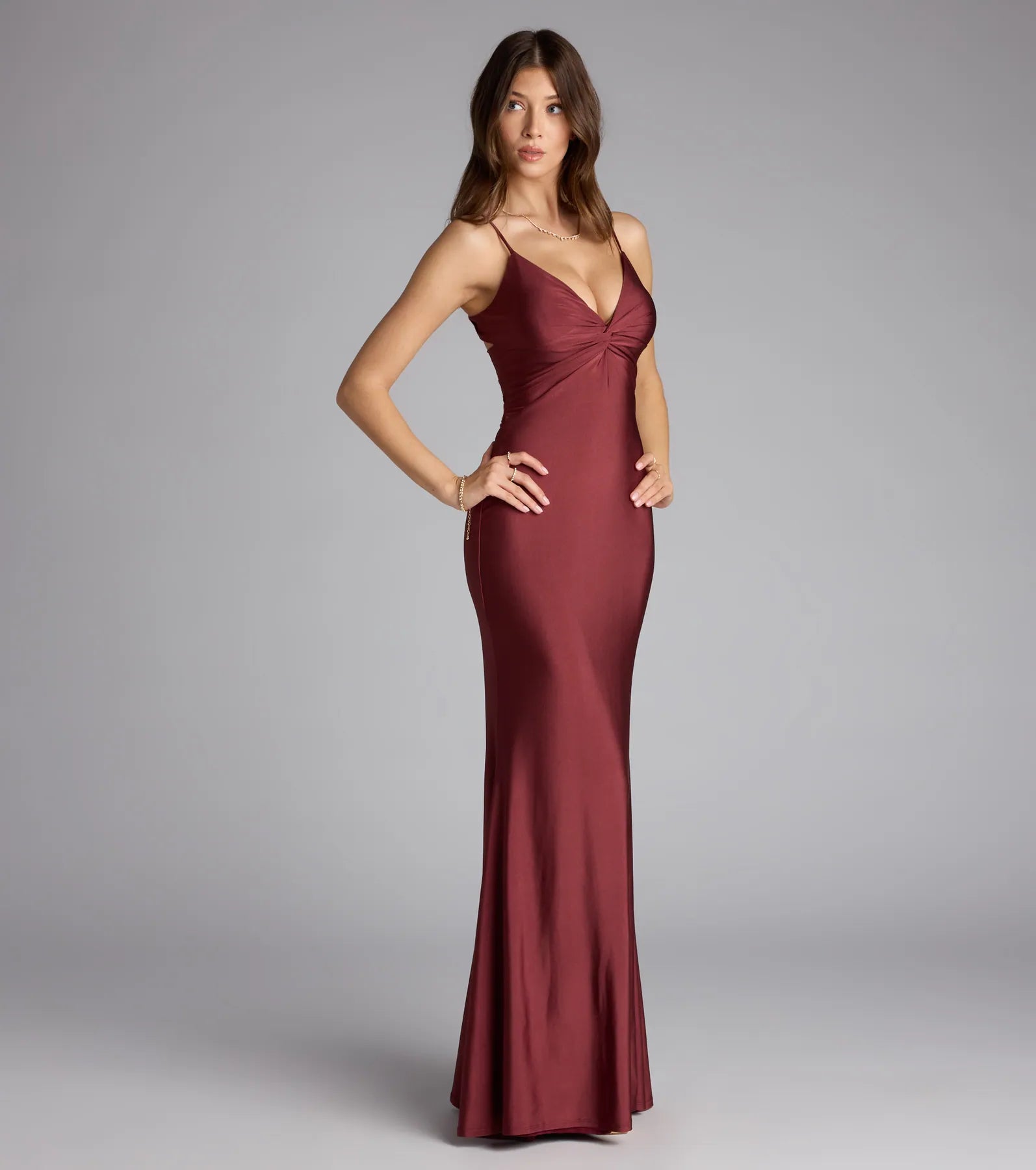 Scarlet Strappy Back Mermaid Formal Dress - Image 5