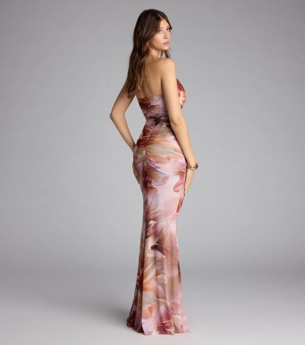 McKenzie Floral Halter Mermaid Formal Dress - Image 2
