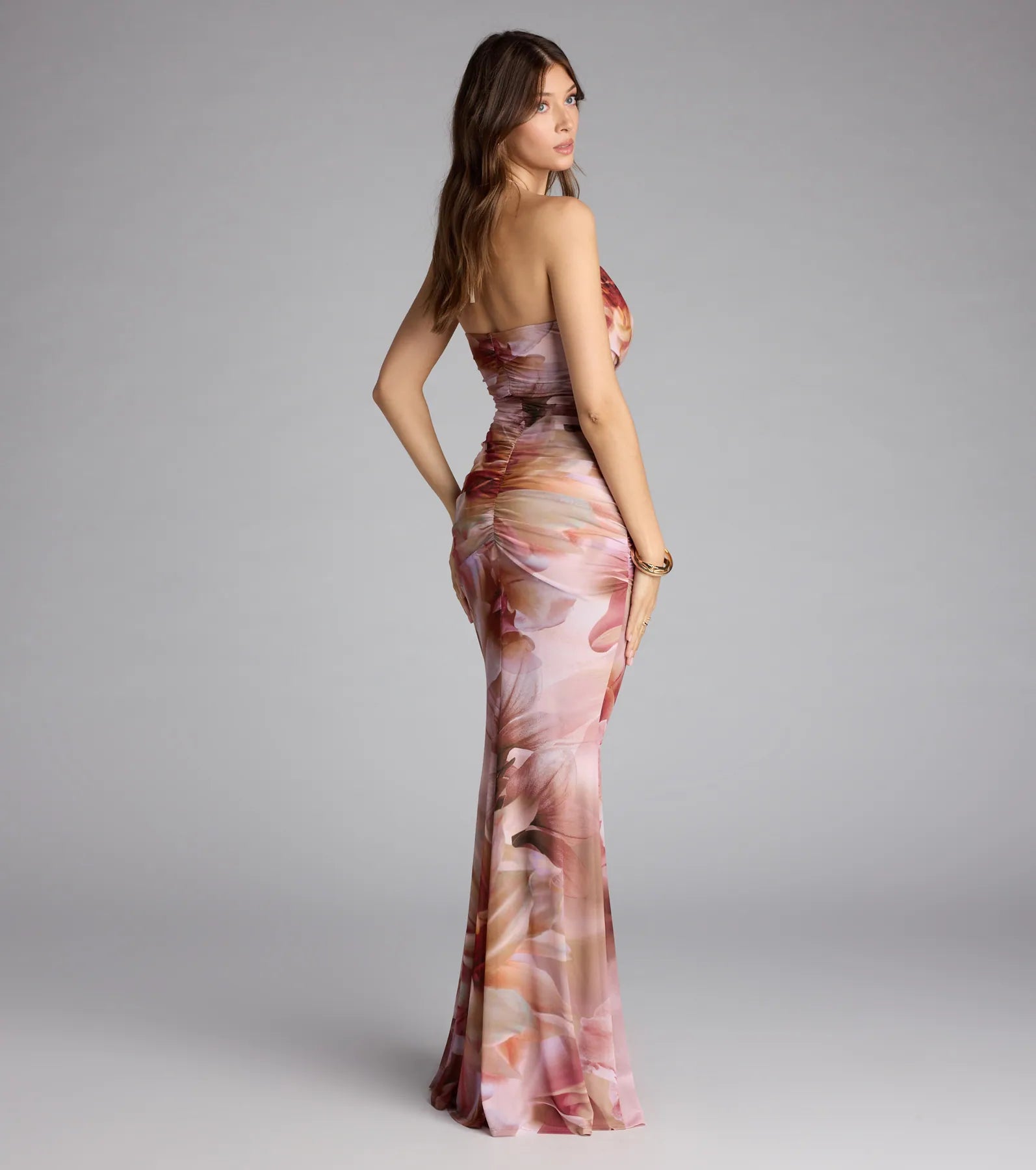 McKenzie Floral Halter Mermaid Formal Dress - Image 2