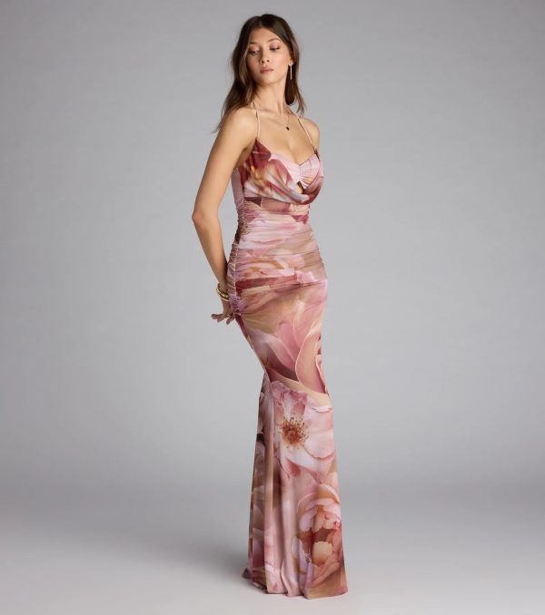 McKenzie Floral Halter Mermaid Formal Dress - Image 4