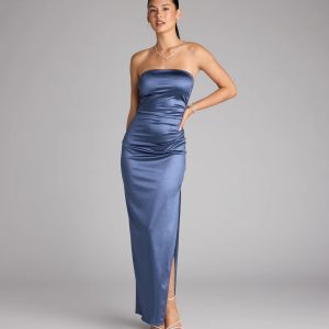 Kaleigh Satin Strapless Formal Dress