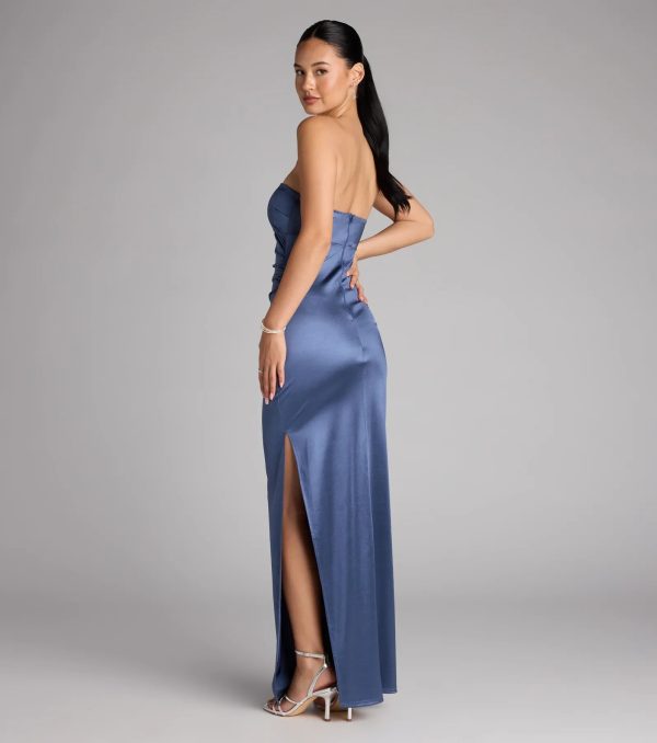 Kaleigh Satin Strapless Formal Dress - Image 2