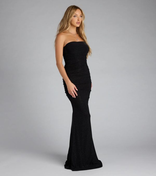 Mischka Strapless Mermaid Glitter Formal Dress - Image 17