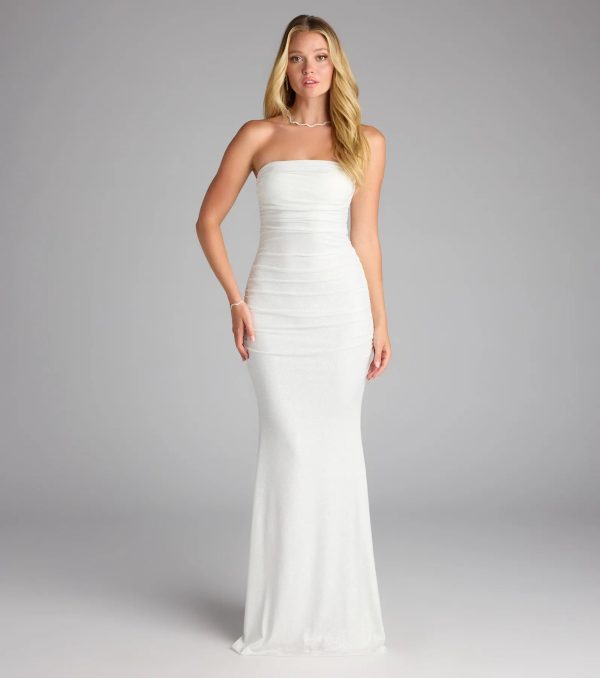 Mischka Strapless Mermaid Glitter Formal Dress - Image 22