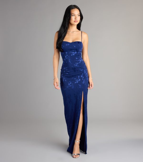 Gabriella Floral Embroidered Tie Back Formal Dress - Image 5