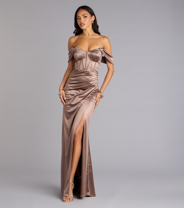 Lilia Off-The-Shoulder Corset Mermaid Dress - Image 8