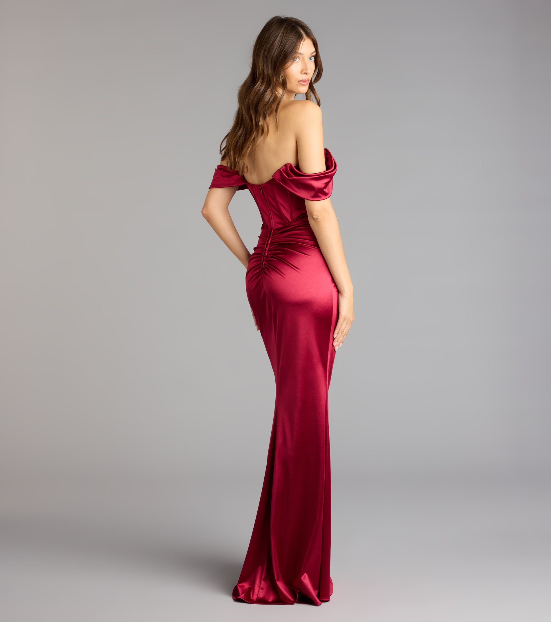 Lilia Off-The-Shoulder Corset Mermaid Dress - Image 2