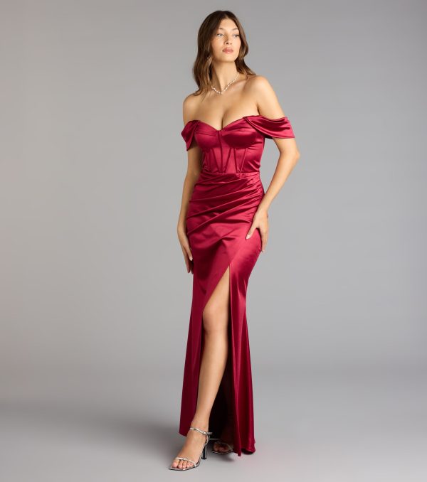 Lilia Off-The-Shoulder Corset Mermaid Dress - Image 4