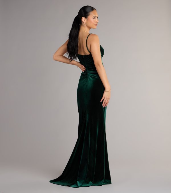 Ariel Velvet Slit Mermaid Formal Dress - Image 6