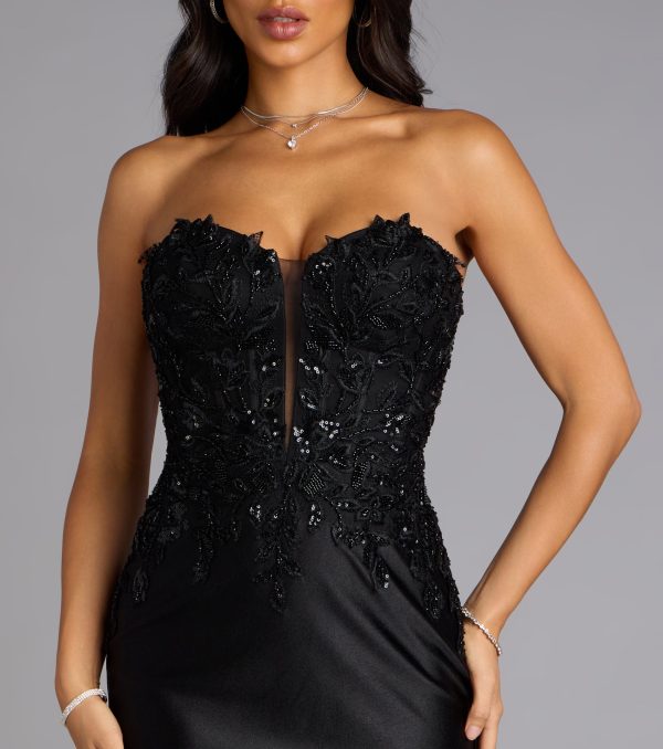 Valeria Satin Lace Corset Mermaid Formal Dress - Image 7