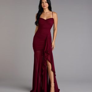 Sherrie Mesh Slit Mermaid Formal Dress