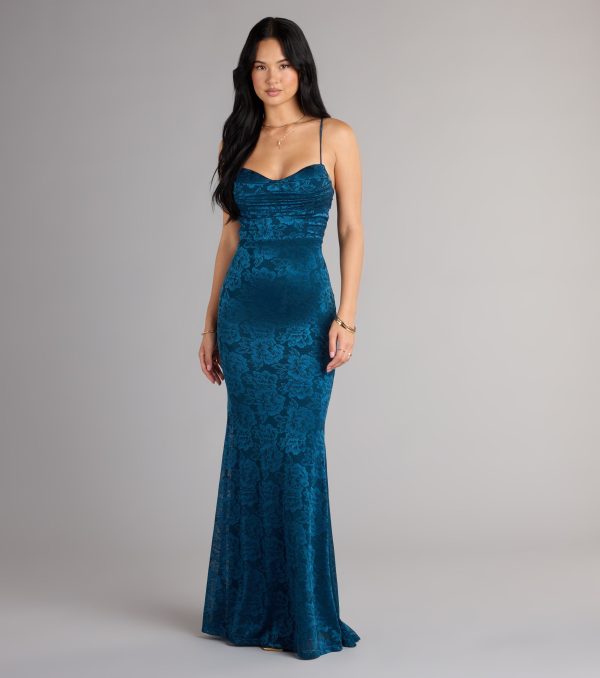 Haisley Open Back Floral Lace Mermaid Dress - Image 13