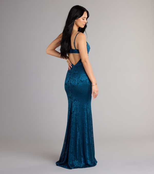 Haisley Open Back Floral Lace Mermaid Dress - Image 14