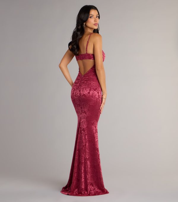 Haisley Open Back Floral Lace Mermaid Dress - Image 18