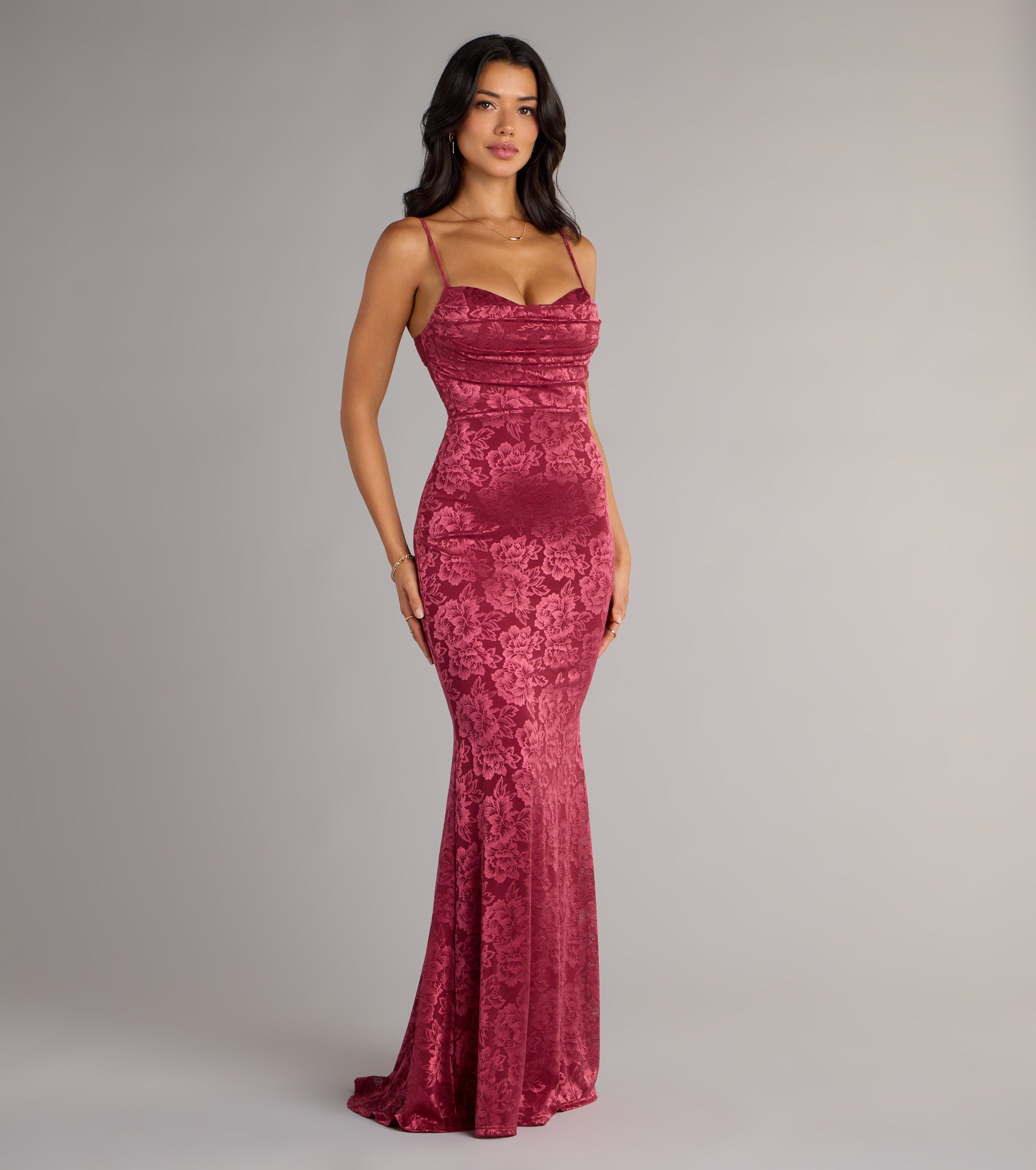 Haisley Open Back Floral Lace Mermaid Dress - Image 20