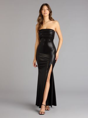 Nyssa Strapless Slit Mermaid Formal Dress