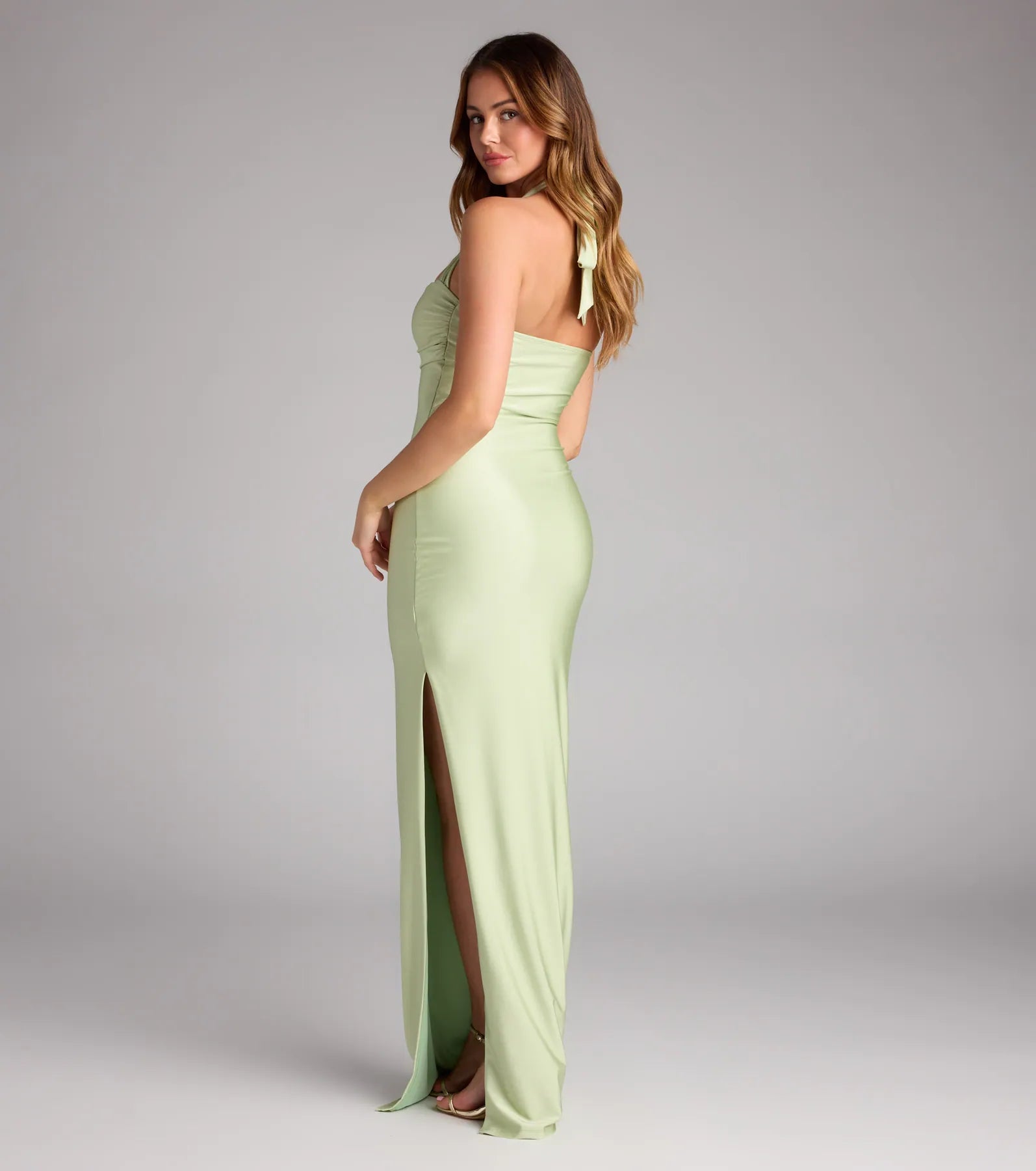 Beverly Halter Slit Long Formal Dress - Image 10