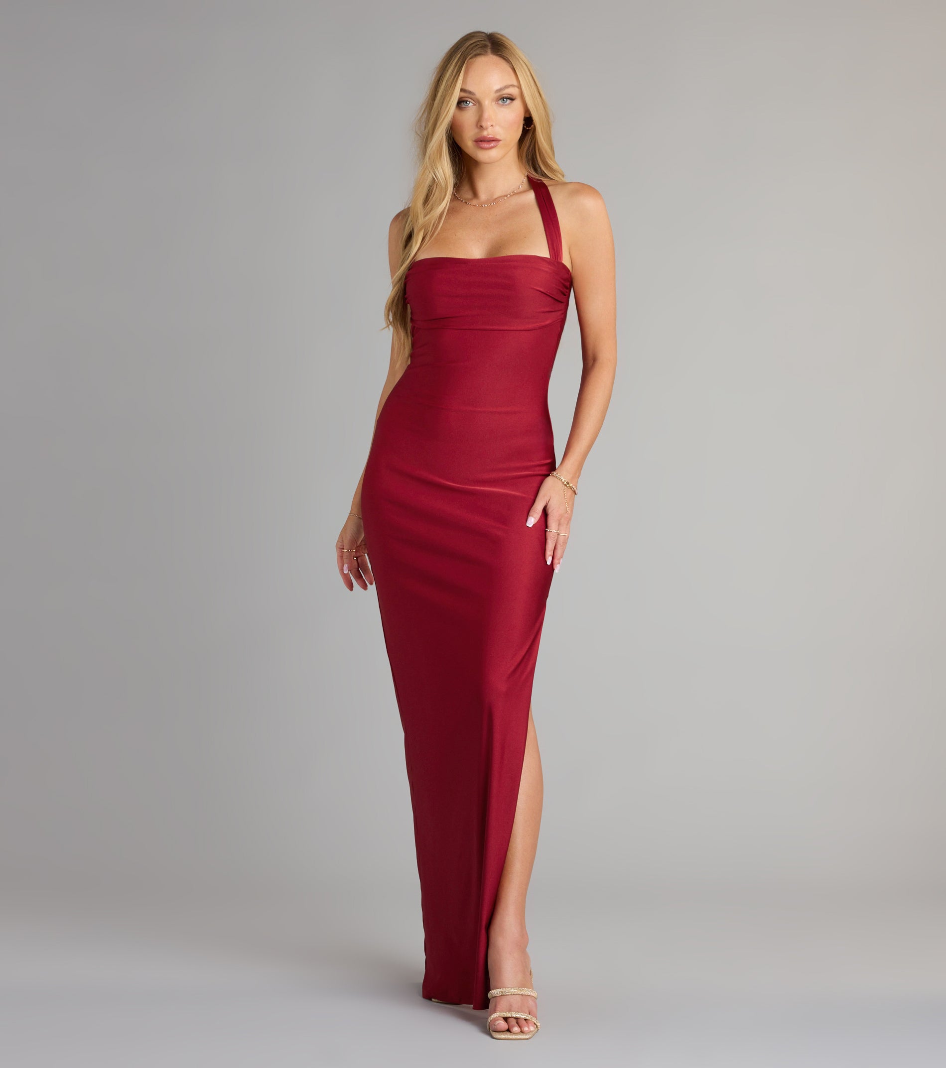 Beverly Halter Slit Long Formal Dress - Image 13