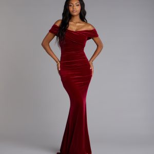 Gemma Velvet Off-The-Shoulder Mermaid Dress