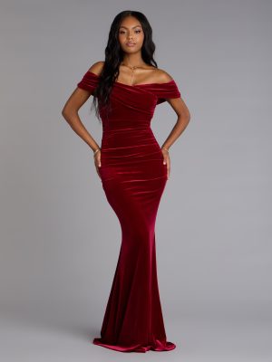 Gemma Velvet Off-The-Shoulder Mermaid Dress