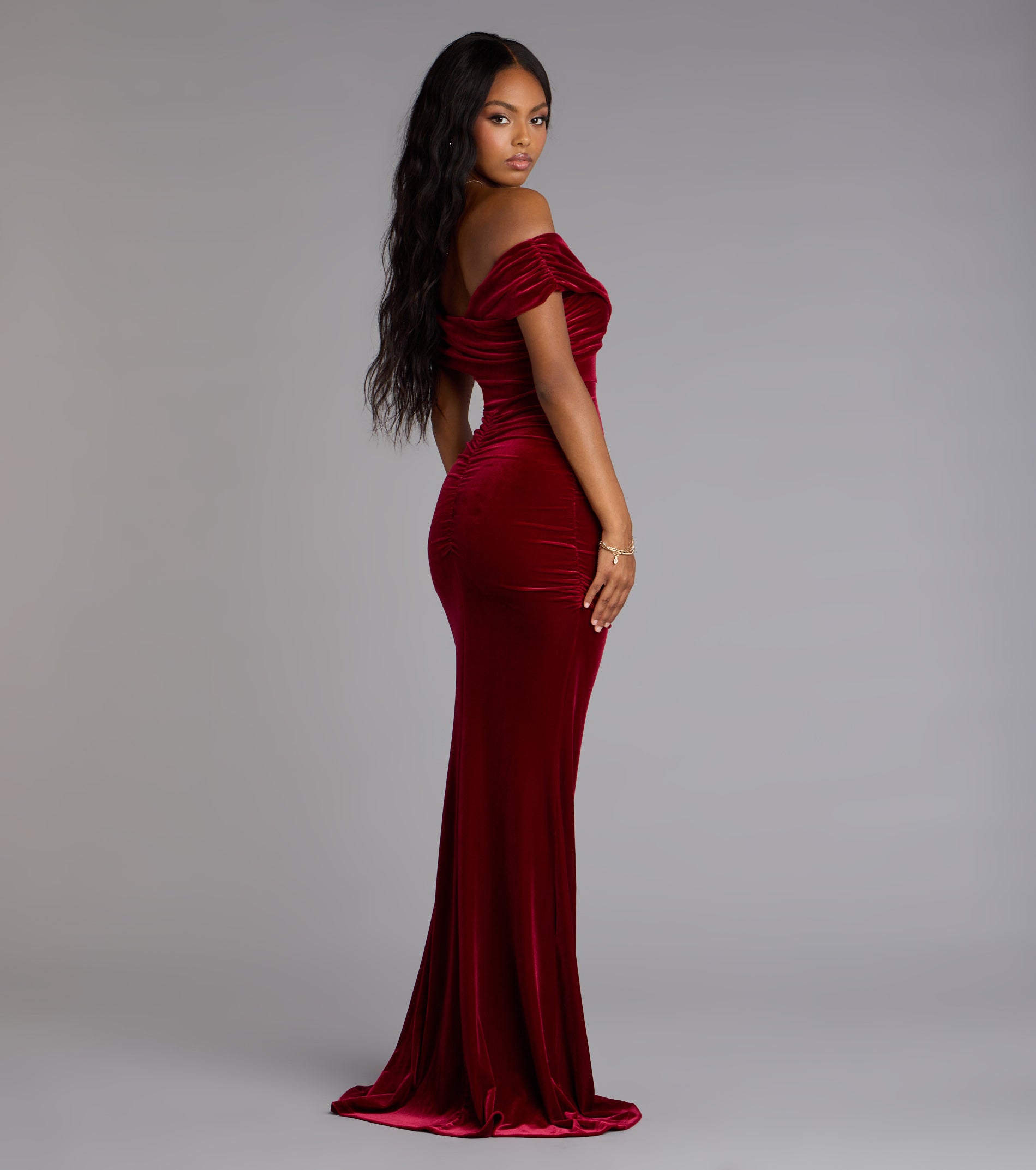 Gemma Velvet Off-The-Shoulder Mermaid Dress - Image 2