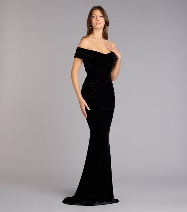 Gemma Velvet Off-The-Shoulder Mermaid Dress - Image 5