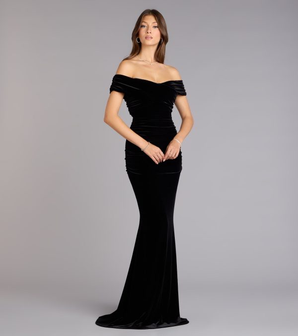 Gemma Velvet Off-The-Shoulder Mermaid Dress - Image 8