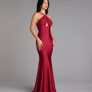 Anne Halter Cutout Mermaid Formal Dress