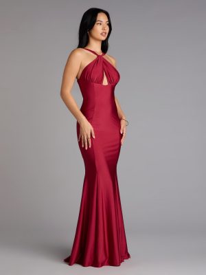 Anne Halter Cutout Mermaid Formal Dress