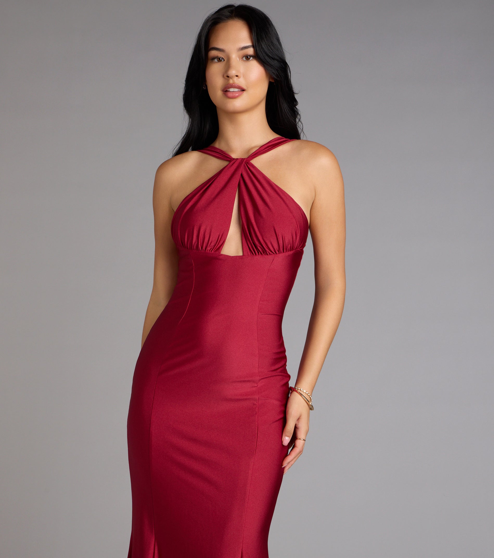 Anne Halter Cutout Mermaid Formal Dress - Image 3