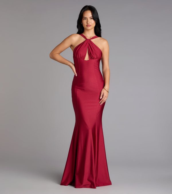 Anne Halter Cutout Mermaid Formal Dress - Image 4