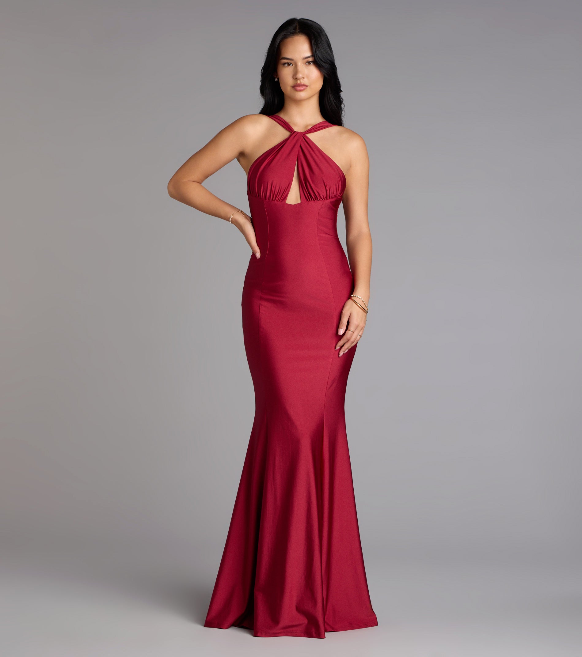 Anne Halter Cutout Mermaid Formal Dress - Image 4