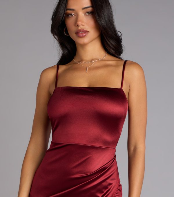 Mayra Formal Satin Slit Long Dress - Image 55